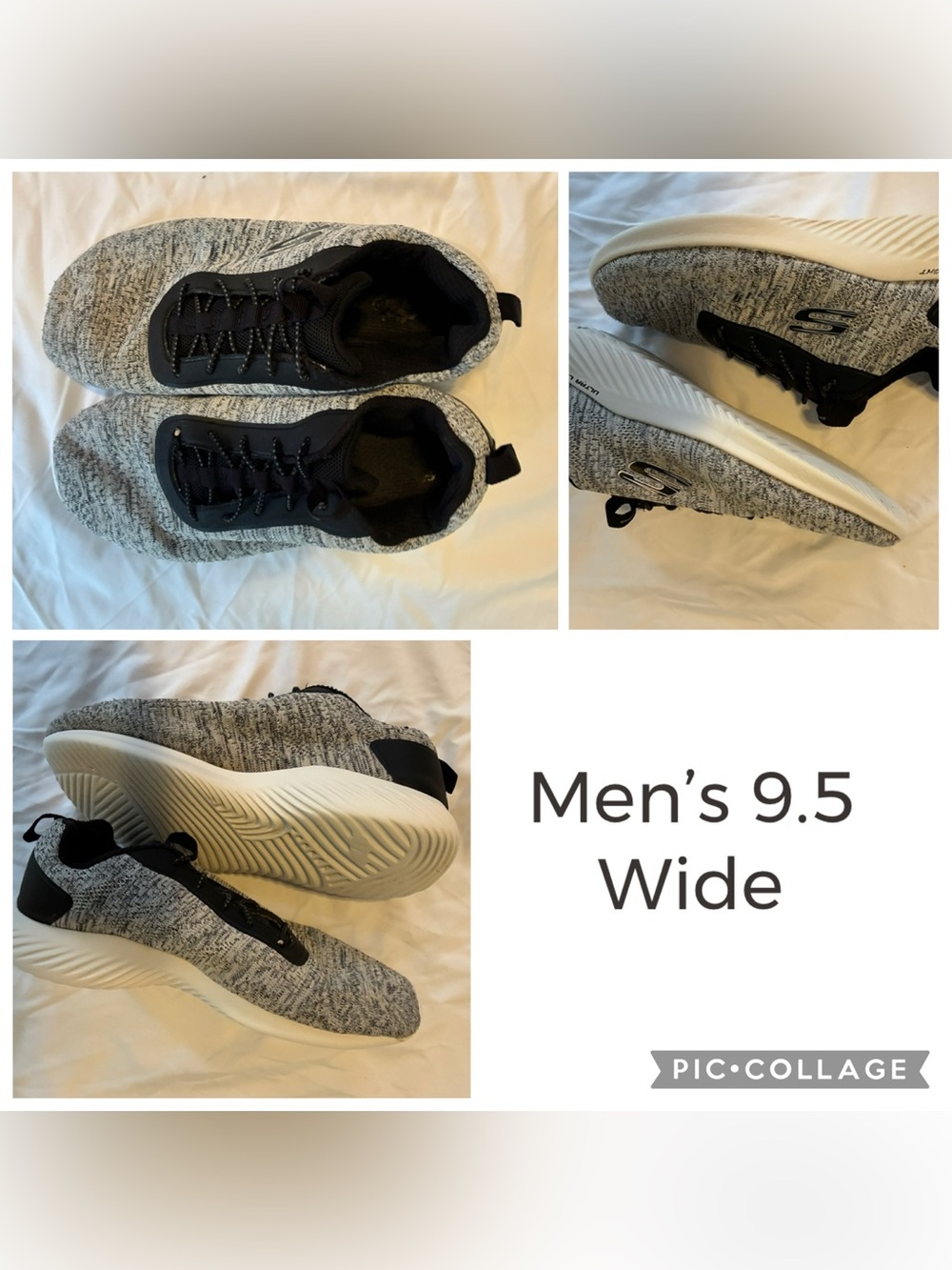Skechers Men's Athletic Slip-On Sneakers Gray and Black